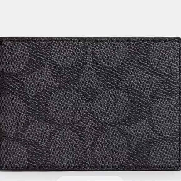 Coach Compact Billfold Wallet. 
Signature coated canvas and refined calf leather - Picture 1 of 6